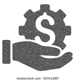 Development Service grainy textured icon for overlay watermark stamps. Flat symbol with unclean texture. Dotted vector gray ink rubber seal stamp with grunge design on a white background.