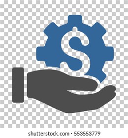 Development Service icon. Vector pictogram style is a flat bicolor symbol, cobalt and gray colors, chess transparent background. Designed for software and web interface toolbars and menus.