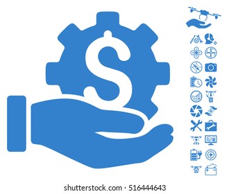 Development Service pictograph with bonus uav tools icon set. Vector illustration style is flat iconic symbols on white background.