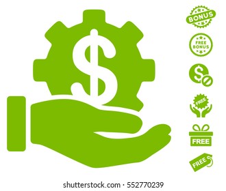 Development Service pictograph with free bonus images. Vector illustration style is flat iconic symbols, eco green color, white background.
