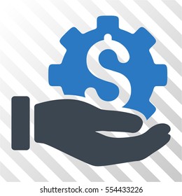 Development Service vector icon. Illustration style is flat iconic bicolor smooth blue symbol on a hatch transparent background.