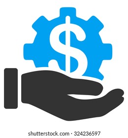 Development Service vector icon. Style is bicolor flat symbol, blue and gray colors, rounded angles, white background.