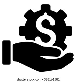 Development Service vector icon. Style is flat symbol, black color, rounded angles, white background.