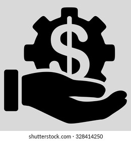 Development Service vector icon. Style is flat symbol, black color, rounded angles, light gray background.