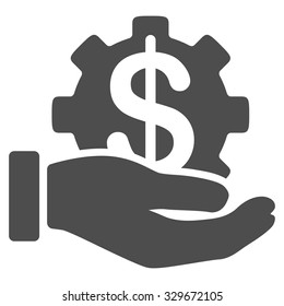 Development Service vector icon. Style is flat symbol, gray color, rounded angles, white background.