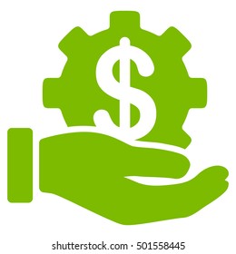 Development Service vector pictogram. Style is flat graphic symbol, eco green color, white background.