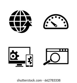 Development. Simple Related Vector Icons Set for Video, Mobile Apps, Web Sites, Print Projects and Your Design. Black Flat Illustration on White Background.