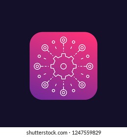 development, software integration, automation linear vector icon