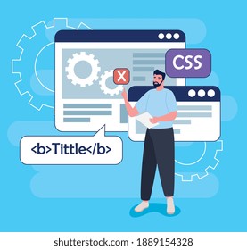 development software with languages and templates webpages vector illustration design