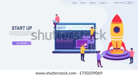 Development and start up business project. Group of people are thinking about new idea, starting an enterprise, career growth to success. Entrepreneurship Analysis Concept.