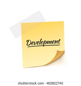 Development Stick Note Vector Illustration