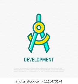 Development symbol thin line icon. Modern vector illustration.