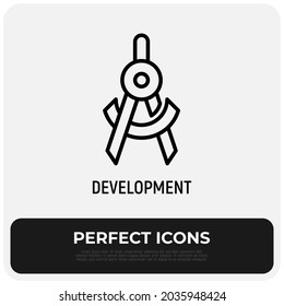 Development symbol thin line icon. Modern vector illustration.