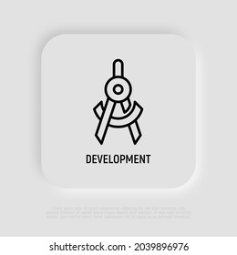 Development symbol thin line icon. Modern vector illustration.