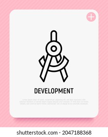 Icono de línea delgada del símbolo de desarrollo. Ilustración vectorial moderna.