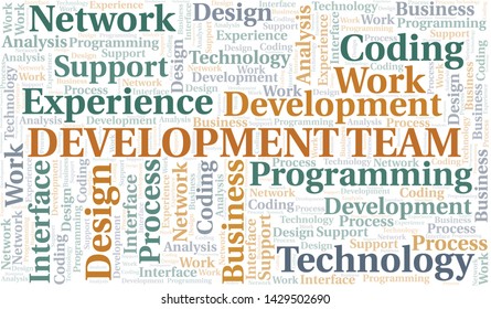 Development Team word cloud. Wordcloud made with text only.