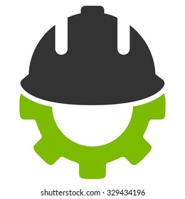 Development vector icon. Style is bicolor flat symbol, eco green and gray colors, rounded angles, white background.