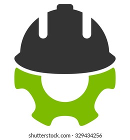 Development vector icon. Style is bicolor flat symbol, eco green and gray colors, rounded angles, white background.