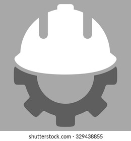 Development vector icon. Style is bicolor flat symbol, dark gray and white colors, rounded angles, silver background.