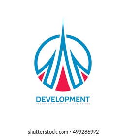 Development - vector logo template concept illustration. Abstract creative business sign. Design element. 