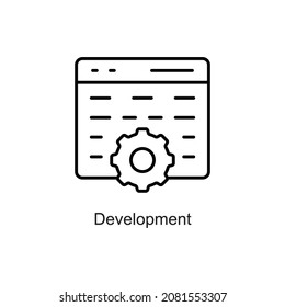 Development vector outline Icon. Pixel Perfect. For Mobile and Web. stock illustration