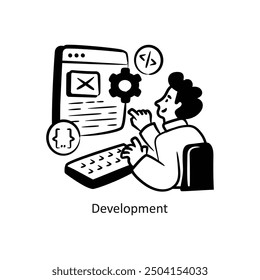 Development vector outline style Design Vector Stock illustration. 