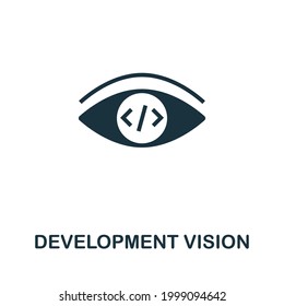 Development Vision icon. Simple creative element. Filled monochrome Development Vision icon for templates, infographics and banners