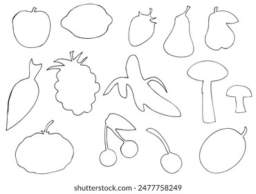 Entwicklungs-Malbuch für Kinder, zeichnen und zeichnen Obst und Gemüse