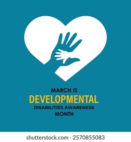 Developmental Disabilities awareness month is observed every year in March. increase awareness about the needs and potential of individuals with developmental disabilities. Banner poster background.