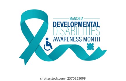 Developmental Disabilities awareness month is observed every year in March. increase awareness about the needs and potential of individuals with developmental disabilities. Banner poster background.