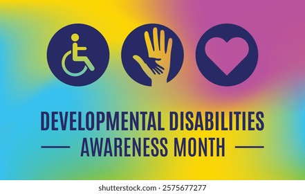 Developmental Disabilities awareness month is observed every year in March, design concept background 