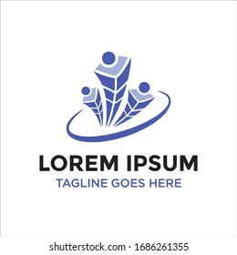 Developmental people combine building company logo design vector