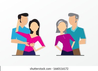 Developmental stages of the family generation. Vector illustration