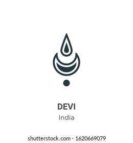 Devi glyph icon vector on white background. Flat vector devi icon symbol sign from modern india collection for mobile concept and web apps design.