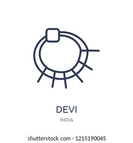 Devi icon. Devi linear symbol design from India collection. Simple outline element vector illustration on white background.