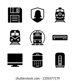 device, access, tray and sign icons in Technology vector set. Graphics for web and design