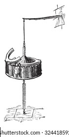 Device to agitate the money testing wet, vintage engraved illustration. Industrial encyclopedia E.-O. Lami - 1875.
