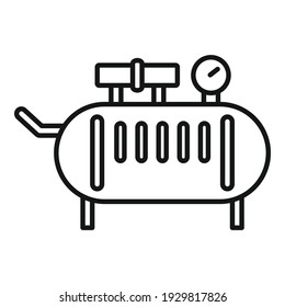 Icono del compresor de aire del dispositivo. Icono vector del compresor de aire del dispositivo de contorno para diseño web aislado en fondo blanco