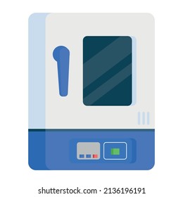 Device for automated post-processing semi flat color vector object. Full sized item on white. Smoothing process. Lab device simple cartoon style illustration for web graphic design and animation