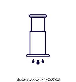 device for brewing coffee. alternative coffee brewing method. vector illustration
