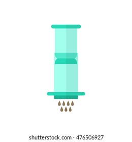 device for brewing coffee. alternative coffee brewing method. vector illustration