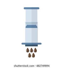 device for brewing coffee. alternative coffee brewing method. vector illustration