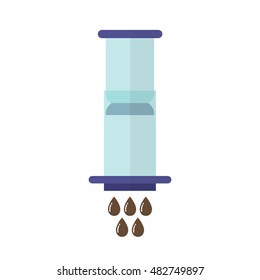 device for brewing coffee. alternative coffee brewing method. vector illustration