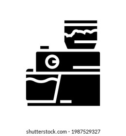 device for brewing coffee glyph icon vector. device for brewing coffee sign. isolated contour symbol black illustration