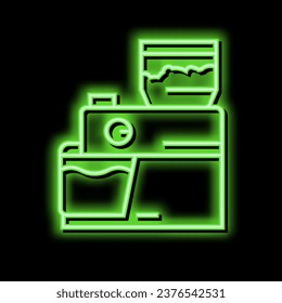 device for brewing coffee neon light sign vector. device for brewing coffee illustration