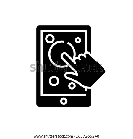 Device buttom black icon, concept illustration, vector flat symbol, glyph sign.