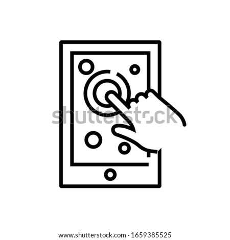 Device buttom line icon, concept sign, outline vector illustration, linear symbol.