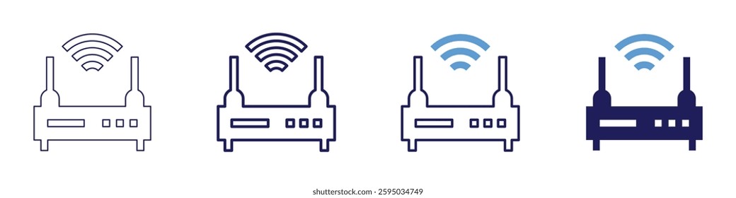 Device calibration icon in 4 different styles. Thin Line, Line, Bold Line, Duotone. Duotone style. Editable stroke.