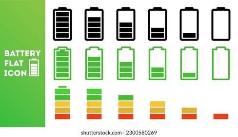 Device charging icons set. Small, medium and large charge levels. Icon for phone, laptop, app and presentation