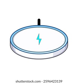 device charging pad wireless cartoon. compatible technology, portable convenience, efficiency smartphone device charging pad wireless sign. isolated symbol vector illustration